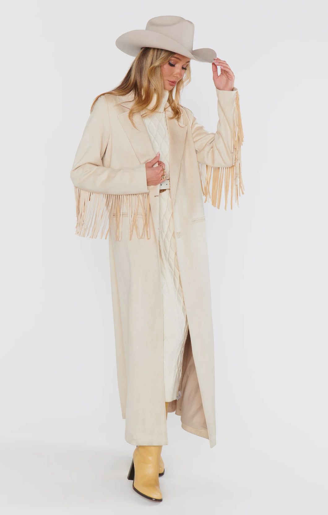 Mumu Sierrra Fringe Maxi Jacket