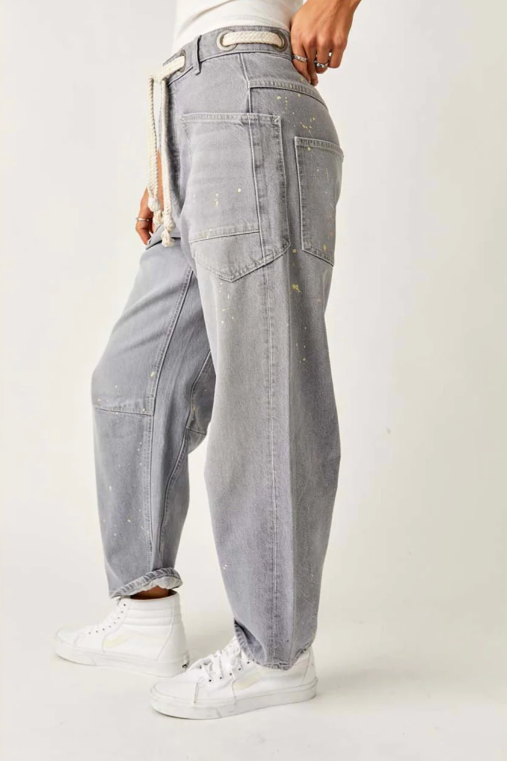 Free People Moxie Low Rise Pull-On Barrel Jeans | Dillard's
